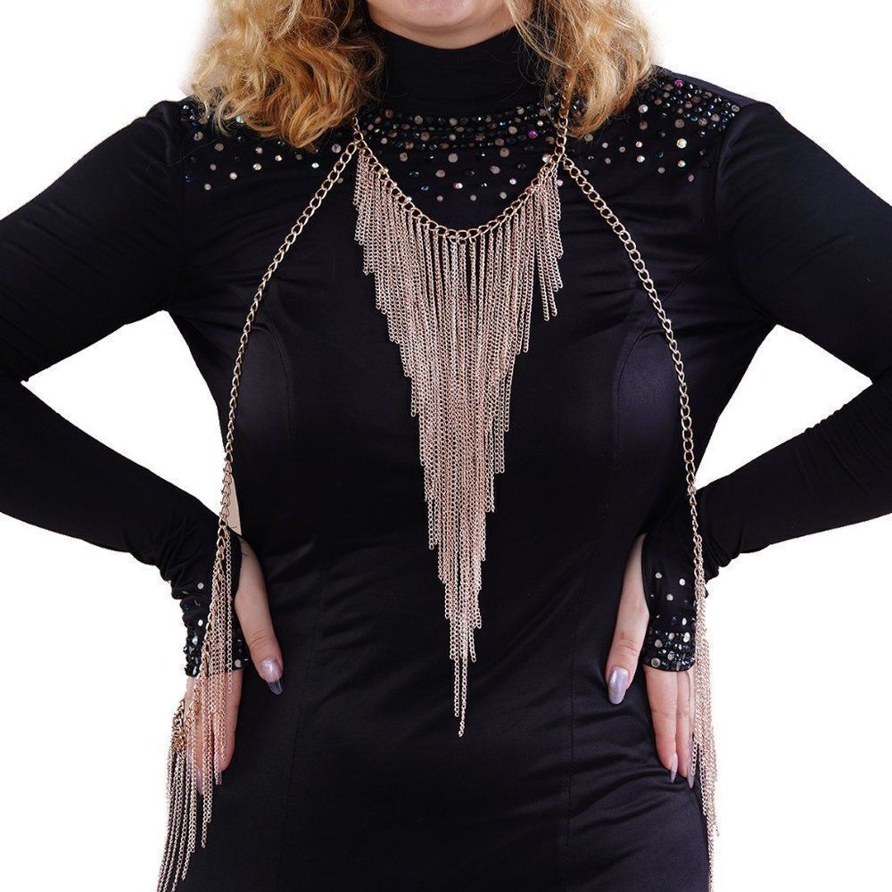 Waterfall Pattern Multi Strand Body Chain (22-24)